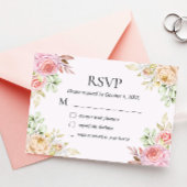 Champagne Rozen Chic Wedding RSVP Kaart