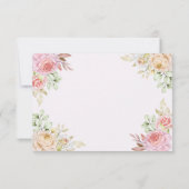 Champagne Rozen Chic Wedding RSVP Kaart (Achterkant)