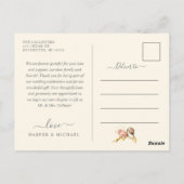 Champagne rozen foto bruiloft bedankt briefkaart (Achterkant)