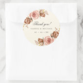 champagne rozen iory blush roze bruiloft bedankt ronde sticker (Tas)