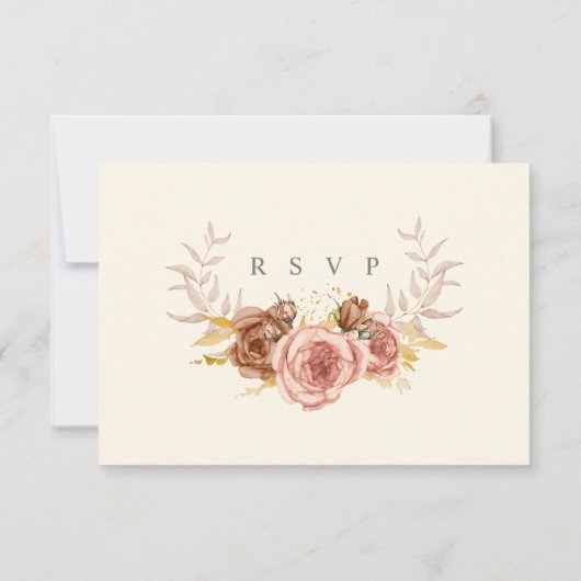 champagne-rozen RSVP-keuzen RSVP Kaartje (Achterkant)
