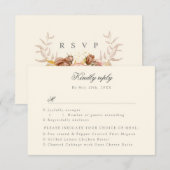 champagne-rozen RSVP-keuzen RSVP Kaartje (Voorkant / Achterkant)