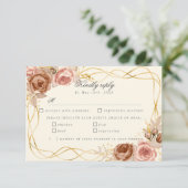 champagne-rozen RSVP-keuzen RSVP Kaartje (Staand voorkant)