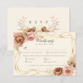 champagne-rozen RSVP-keuzen RSVP Kaartje (Voorkant / Achterkant)