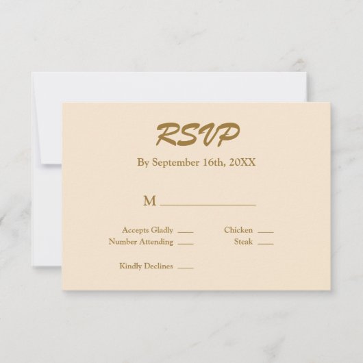 Champagne RSVP-kaart RSVP Kaartje (Voorkant)