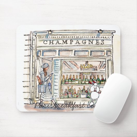 Champagne rue Saint Sulpice, Parijs-mousepad Muismat (Met muis)