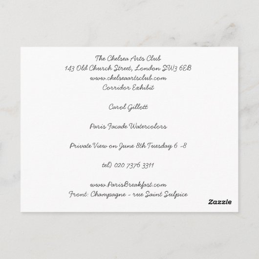 CHAMPAGNE SAINT SULPICE BRIEFKAART (Achterkant)