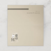 Champagne Sand Green Blank Wedding Plaatskaartje (Buitenkant ongevouwen)