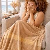 Champagne Sand Horizon Fleece Blanket Deken