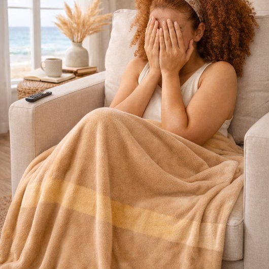 Champagne Sand Horizon Fleece Blanket Deken