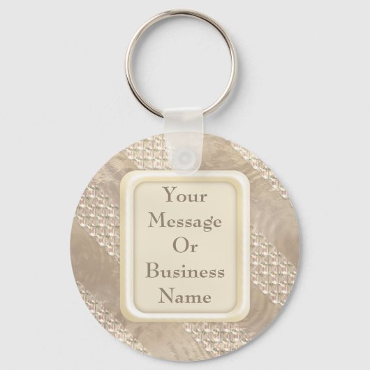 Champagne Satin Ribbons Sleutelhanger (Voorkant)