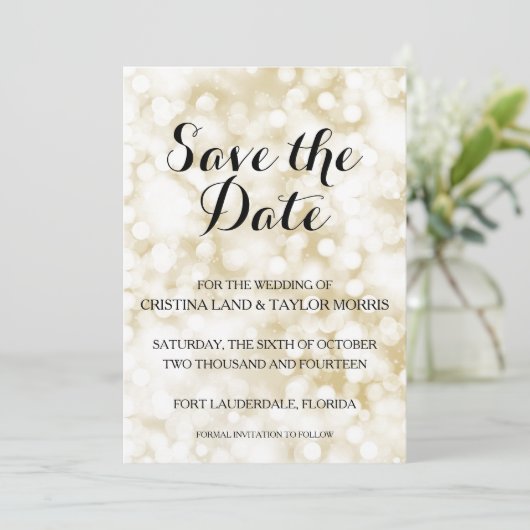 Champagne Save the Date (Staand voorkant)