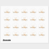Champagne Schelp Zeester Kust Bruiloft Ronde Sticker (Vel)