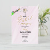 Champagne | Script-Vrijgezellenfeest Kaart (Staand voorkant)