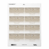 Champagne Sequins Bow Ribbon Diamond Favor Etiket (Full Sheet)