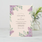 Champagne Sering Bladgroen Eucalyptus Bruiloft Kaart (Staand voorkant)