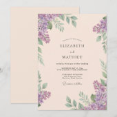Champagne Sering Bladgroen Eucalyptus Bruiloft Kaart (Voorkant / Achterkant)