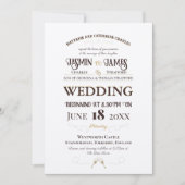 Champagne Shimmer Heritage Font Wedding Kaart (Voorkant)