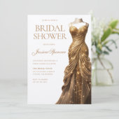 Champagne Shimmer Jurk Vrijgezellenfeest Kaart (Staand voorkant)