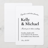Champagne Shimmer Typography Wedding Kaart (Voorkant / Achterkant)