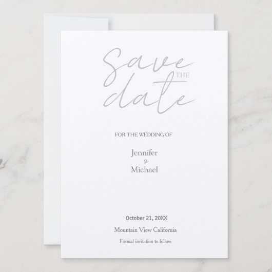 Champagne Shimmer Wedding minimalist Modern Plain Save The Date (Voorkant)