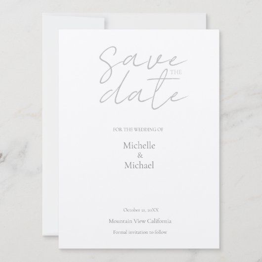 Champagne Shimmer Wedding minimalist Modern Save The Date (Voorkant)