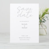 Champagne Shimmer Wedding minimalist Modern Save The Date (Staand voorkant)