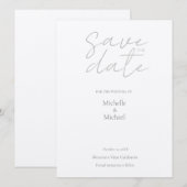 Champagne Shimmer Wedding minimalist Modern Save The Date (Voorkant / Achterkant)