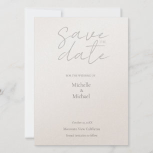 Champagne Shimmer Wedding minimalist Modern Save The Date