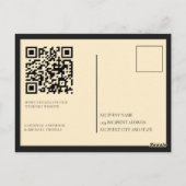 Champagne Silk Cream Art deco Save The Date  Briefkaart (Achterkant)