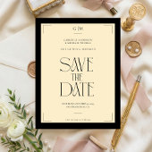 Champagne Silk Cream Art deco Save The Date Briefkaart