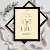 Champagne Silk Cream Art deco Save The Date Briefkaart