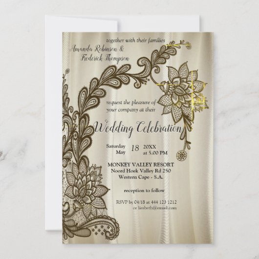 Champagne Silk met goudzijde Kaart (Voorkant)