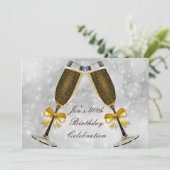 Champagne Silver Glamour 40ste verjaardag Kaart (Staand voorkant)