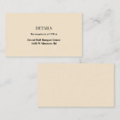 Champagne Simple Wedding Details Enclosure Card Informatiekaartje (Voorkant / Achterkant)