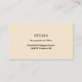 Champagne Simple Wedding Details Enclosure Card Informatiekaartje (Voorkant)