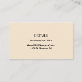 Champagne Simple Wedding Details Enclosure Card Informatiekaartje