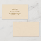 Champagne Simple Wedding Details Enclosure Card Informatiekaartje (Voorkant / Achterkant)