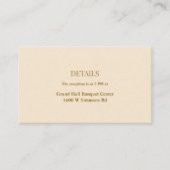 Champagne Simple Wedding Details Enclosure Card Informatiekaartje (Voorkant)
