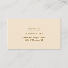 Champagne Simple Wedding Details Enclosure Card Informatiekaartje