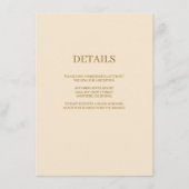 Champagne Simple Wedding Details Enclosure Card Informatiekaartje (Voorkant)