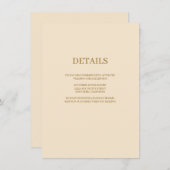 Champagne Simple Wedding Details Enclosure Card Informatiekaartje (Voorkant / Achterkant)