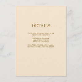 Champagne Simple Wedding Details Enclosure Card Informatiekaartje