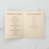 Champagne Simple Wedding Folded Programme Programma (Binnen)