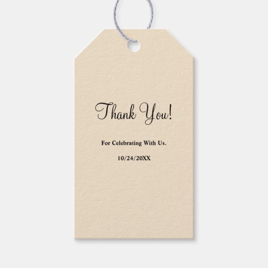 Champagne Simple Wedding Gift Labels Cadeaulabel (Voorkant)