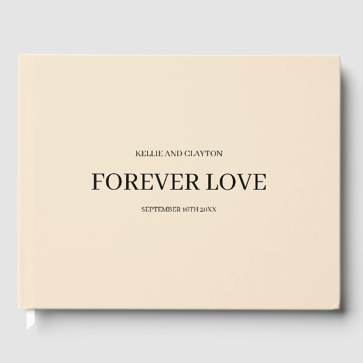 Champagne Simple Wedding Guest Book Gastenboek (Voorkant)