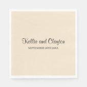 Champagne Simple Wedding Napkins Servet (Voorkant)