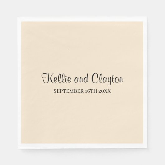 Champagne Simple Wedding Napkins Servet (Voorkant)