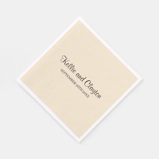 Champagne Simple Wedding Napkins Servet (Hoek)