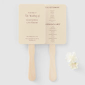 Champagne Simple Wedding Program Hand Fan Handwaaier (Voorkant en achterkant)